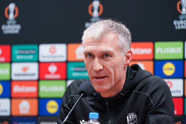 Tschechien: Pressekonferenz vor dem Fussballspiel UEFA Europa League 2025 26, 5. Spieltag - Viktoria Pilsen vs SC Freiburg - Doosan Arena (Pilsen): Martin Hysky (Trainer Viktoria Pilsen) Pilsen PlzeÅˆskÃ½ kraj Tschechien Copyright: xJOERANxSTEINSIEKx
