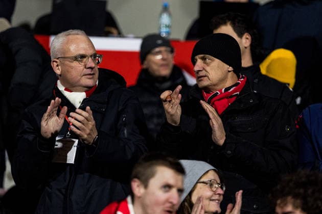 KOELN, GERMANY - NOVEMBER 26: Dr. Joerg Alvermann (Jörg, Jorg, 2. Vice President 1. FC Koeln), Prof. Dr. Ulf Sobek (Vice President 1. FC Koeln) during the UEFA Youth League match between 1. FC Koeln vs. FC Midtjylland at Franz-Kremer-Stadion on round 3 of the UEFA Youth League on November 26, 2025 in Koeln, Germany. North Rhine Westphalia Germany Copyright: xBEAUTIFULxSPORTS Wunderlx