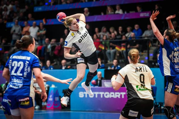Nina Engel (Deutschland, 08) GER, Deutschland - Island, Handball Weltmeisterschaft, Vorrunde, Gruppe C, 26.11.2025 GER, Deutschland - Island, Handball Weltmeisterschaft, Vorrunde, Gruppe C, 26.11.2025 Stuttgart Copyright: xSandyxDinkelackerx EP_SDR
