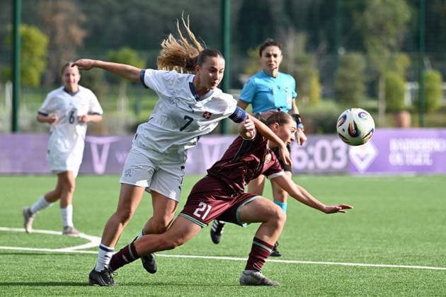 Schweiz: EM Qualifikation U19 - Weissrussland vs Schweiz - Firenze, Italien: Emilie Mece of Switzerland Women U19 Copyright: xLisaxGuglielmix