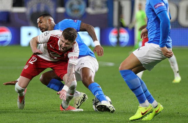 Cyprus Champions League Soccer Monaco s Caio Enrique, left, controls the ball during the Champions League soccer match between Pafos FC and AS Monaco at Alphamega stadium in Limassol. Cyprus,Wednesday, November 26, 2025 Limassol Cyprus  Copyright: xDanilxShamkinx originalFilename:shamkin-notitle251126_npXzO.jpg