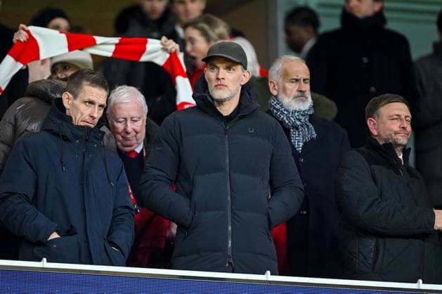 Thomas Tuchel Looks on during the UEFA Champions League 2025 26 League Phase MD5 match between Arsenal FC and FC Bayern München at Arsenal Stadium on November 26, 2025 in London, United Kingdom. (Photo by Harry Langer DeFodi Images)