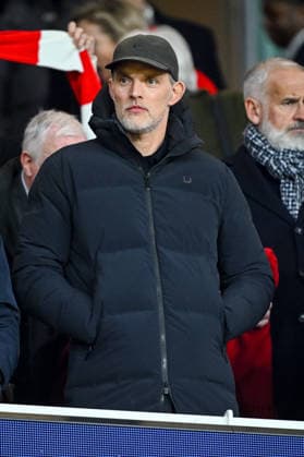 Thomas Tuchel Looks on during the UEFA Champions League 2025 26 League Phase MD5 match between Arsenal FC and FC Bayern München at Arsenal Stadium on November 26, 2025 in London, United Kingdom. (Photo by Harry Langer DeFodi Images)