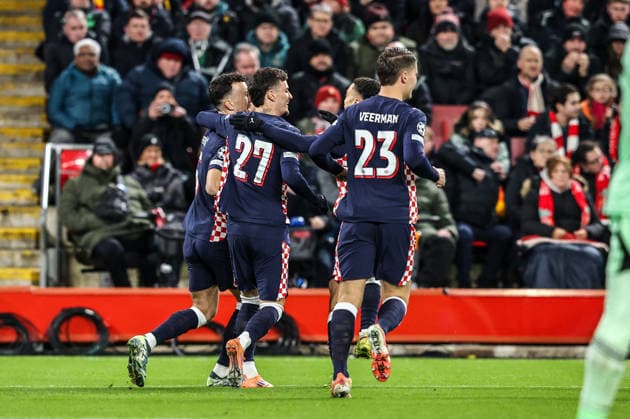 UEFA Champions League Matchday 5 of 8 Liverpool v PSV Eindhoven Ivan Perisic of PSV Eindhoven celebrates his goal to make it 0-1 during the UEFA Champions League Matchday 5 of 8 Liverpool vs PSV Eindhoven at Anfield, Liverpool, United Kingdom, 26th November 2025 (Photo by Alfie Cosgrove News Images) Liverpool Anfield Merseyside United Kingdom Copyright: xAlfiexCosgrove NewsxImagesx