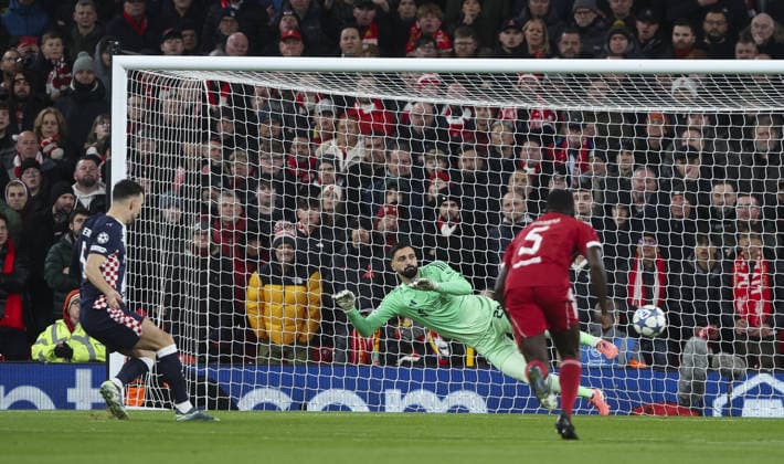 Liverpool v PSV Eindhoven, UEFA Champions League, League Phase 26.11.25 Liverpool v PSV Eindhoven, UEFA Champions League, League Phase Bradley Ormesher The Times Ivan PeriA¿i¿ of PSV scores and celebrates scoring his teams opening goal of the match from the Penalty Spot  Copyright: xBradleyxOrmesherx NINTCHDBPICT001041267341