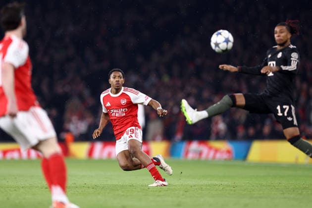 Arsenal v Bayern Munich 26 November 2025, London - UEFA Champions League - League Stage - Arsenal v Bayern Munich - Myles Lewis-Skelly of Arsenal - Photo: Jacques Feeney Offside. London UK Copyright: xJacquesxFeeneyxOffside