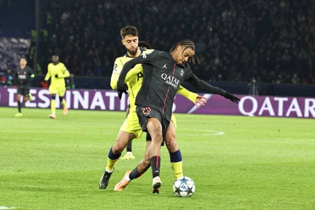 Psg - Tottenham PHOTOPQR LE PARISIEN LP Fred Dugit ; Paris ; 26 11 2025 ; Sports Parc des Princes, Paris (XVIe), le 26 11 2025 5e journée de Ligue des Champions Psg-Tottenham 29 Bradley Barcola LP Fred Dugit