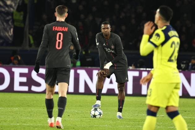 Psg - Tottenham PHOTOPQR LE PARISIEN LP Fred Dugit ; Paris ; 26 11 2025 ; Sports Parc des Princes, Paris (XVIe), le 26 11 2025 5e journée de Ligue des Champions Psg-Tottenham 51 Willian Pacho LP Fred Dugit