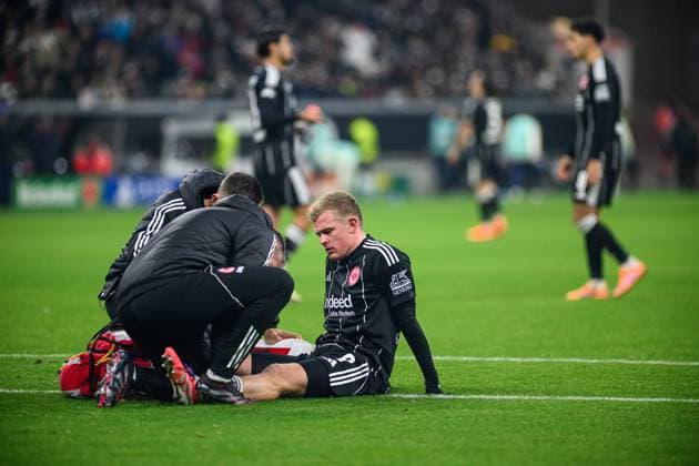 FRANKFURT, GERMANY - 26 NOVEMBER, 2025: Jonathan Burkardt - UEFA Champions League match Eintracht Frankfurt vs Atalanta Bergamo at Deutsche Bank Park.  Copyright: xVITALIIxKLIUIEVx