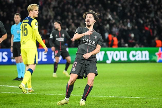 November 26, 2025, Paris, France, France: Vitor MACHADO FERREIRA (Vitinha) of PSG celebrates his goal during the UEFA Champions League, League Phase MD5 match between Paris Saint-Germain and Tottenham Hotspur at Parc des Princes Stadium on November 26, 2025 in Paris, France. Paris France - ZUMAm308 20251126_zsp_m308_007 Copyright: xMatthieuxMirvillex