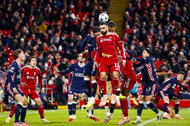 LIVERPOOL - (l-r) Mohamed Salah of Liverpool FC, Virgil van Dijk of Liverpool FC during the Champions League match between Liverpool FC and PSV Eindhoven at Anfield Stadium on November 26, 2025, in Liverpool, United Kingdom. ANP SEM VAN DER WAL UEFA Champions League Matchday 5 2025-2026 xVIxANPxSportx xxANPxIVx 543159095 originalFilename: 543159095.jpg