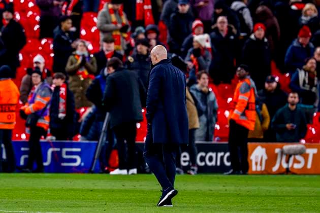 head coach Arne Slot of Liverpool FC walk of the field after the final whistle Liverpool FC v PSV Eindhoven, UEFA Champions League 2025 26 League Phase MD5, Liverpool FC v PSV Eindhoven, Anfield, November 26, 2025, Liverpool, United Kingdom.
