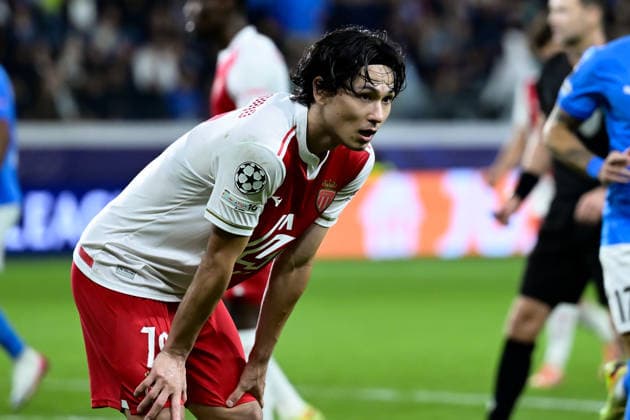 November 26, 2025, Limassol, Limassol, Cyprus: TAKUMI MINAMINO 18 of Monaco FC react during the UEFA Champions League phase matchday 5 game beetwen Pafos FC and Monaco FC at Alphamega Stadium in Kolossi,Limassol,Cyprus on 26 of November r 2025 Limassol Cyprus - ZUMAk195 20251126_znp_k195_085 Copyright: xXenophonxKarakalosx