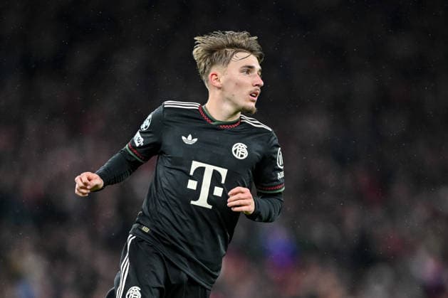 Lennart Karl (Bayern München) Looks on during the UEFA Champions League 2025 26 League Phase MD5 match between Arsenal FC and FC Bayern München at Arsenal Stadium on November 26, 2025 in London, United Kingdom. (Photo by Harry Langer DeFodi Images)