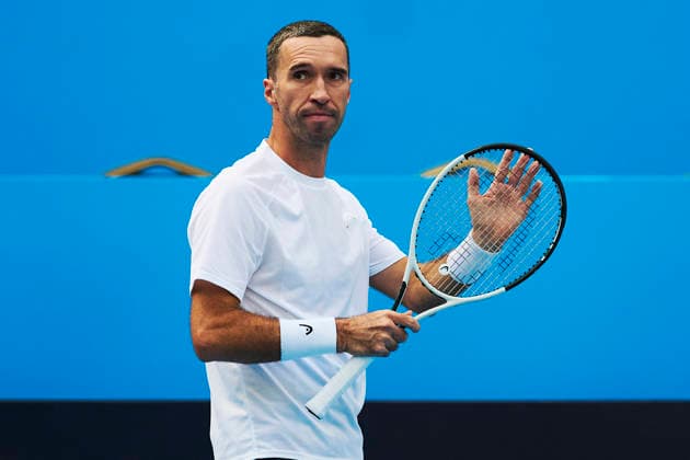CHENGDU, CHINA - NOVEMBER 26: Mikhail Kukushkin of Kazakhstan reacts in the Men s Singles first round match against Mo Yecong of China on day 3 of 2026 Australian Open Asia-Pacific Wildcard Playoffs at the Sichuan International Tennis Centre on November 26, 2025 in Chengdu, Sichuan Province of China.  Copyright: xVCGx 111606115723