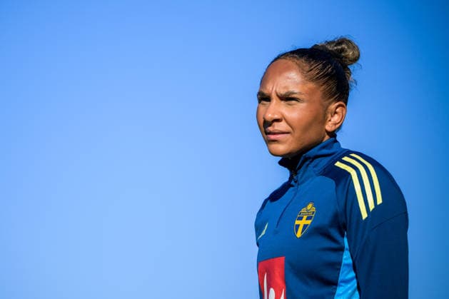 Fußball, Frauen, Nationalteam Schweden Training 251127 Madelen Janogy of the women s national football team of Sweden at a training session on November 27, 2025 in Albufeira. Photo: Ludvig Thunman BILDBYRAN kod LT LT0754 fotboll football soccer fotball träning practice training sverige sweden dam bbeng sverige sweden Copyright: LUDVIGxTHUNMAN BB251127LT018