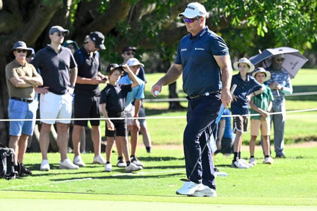 27th November 2025; Royal Queensland Golf Club, Brisbane, Queensland, Australia; BMW Australian PGA, Golf Herren Championship Golf, Round One; Ryan Fox of Australia walks from the green after putting  NigelxOwen