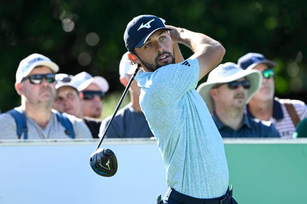 27th November 2025; Royal Queensland Golf Club, Brisbane, Queensland, Australia; BMW Australian PGA, Golf Herren Championship Golf, Round One; Marco Penge of England follows the flight of his tee shot  NigelxOwen