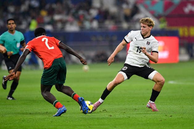 SOCCER - 2025 FIFA U17, U 17 World Cup DOHA,QATAR,27.NOV.25 - SOCCER - FIFA Under 17 World Cup Qatar 2025, final, Portugal vs Austria. Image shows Johannes Moser (AUT).  GEPAxpictures xRanjithxKumar