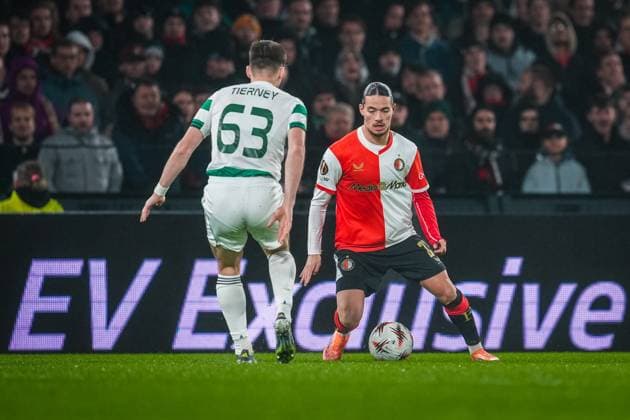 ROTTERDAM , 27-11-2025 , Stadium Feijenoord De Kuip , season 2025 2026 , UEFA Europa League football , match between Feyenoord and Celtic , picture shows Feyenoord player Anis Hadj-Moussa Feyenoord - Celtic  x32218307x Copyright:
