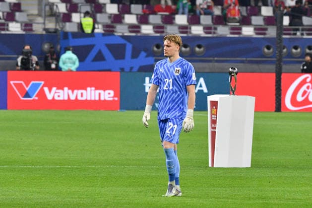 SOCCER - 2025 FIFA U17, U 17 World Cup DOHA,QATAR,27.NOV.25 - SOCCER - FIFA Under 17 World Cup Qatar 2025, final, Portugal vs Austria. Image shows Daniel Posch (AUT).  GEPAxpictures xRanjithxKumar