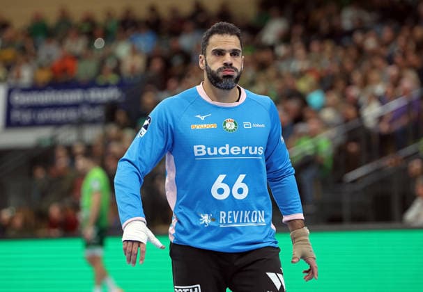 27.11.2025, xovx, Handball Daikin Handball Bundesliga, HSG Wetzlar - Rhein-Neckar Löwen Karim Hendawy (HSG Wetzlar) enttäuscht, enttäuscht schauend Wetzlar Buderus-Arena Hessen Deutschland (DE)