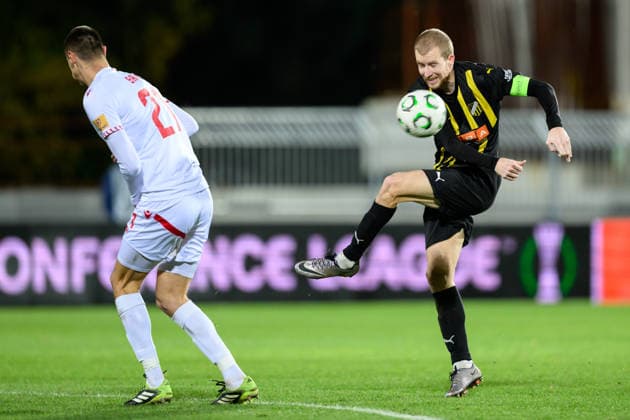 251127 Simon Gustafson of Häcken during the UEFA Conference League between Zrinjski Mostar and Häcken on November 27, 2025 in Mostar. Photo: Daniel Stiller BILDBYRAN kod DS DS0531 fotboll football soccer fotball uefa conference league conference league zrinjski mostar häcken bbeng bbauto Copyright: DANIELxSTILLER BB251127DS029