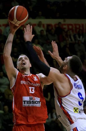 27.11.2025 Beograd Belgrade Serbia-Switzerland Suisse Schweiz fvbgx world cup qualifiers men s basketball Killian Martin(L) Switzerland :