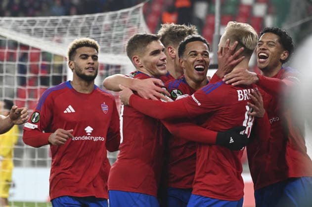 Team ERakow joy after goal during the match UEFA Conference League between Rakow Czestochowa vs SK Rapid Vienna at the Arcelor Mittal Park in Sosnowiec, Poland on November 27, 2025  Copyright: xMichalxDubiel IPAxSportx xipa-agency.netx xx IPA_68448766 IPA_Agency_IPA68448766