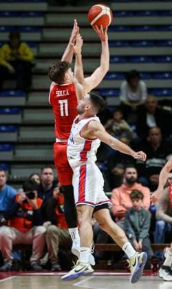Serbia v Switzerland - FIBA World Cup European Qualifiers BELGRADE, SERBIA - NOVEMBER 27: Yuri Solca (11) of Switzerland in action during the FIBA World Cup European Qualifiers group C first round basketball match between Serbia and Switzerland at Aleksandar Nikolic Hall in Belgrade, Serbia on November 27, 2025. Filip Stevanovic Anadolu Belgrade Serbia. Editorial use only. Please get in touch for any other usage.  Copyright: x2025xAnadoluxFilipxStevanovicx