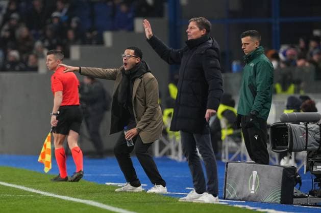 Strasbourg head coach Liam Rosenior and Crystal Palace coach Oliver Glasner Strasbourg v Crystal Palace, UEFA Conference League, Group Stage, Football, Stade de la Meinau Strasbourg, Strasbourg, France - 27 Nov 2025Strasbourg Stade de la Meinau Strasbourg France EDITORIAL USE ONLY No use with unauthorised audio, video, data, fixture lists, club league logos or live services. Online in-match use limited to 120 images, no video emulation. No use in betting, games or single club league player publications.  Copyright: xDavexWinter Shutterstockx 15928086aq