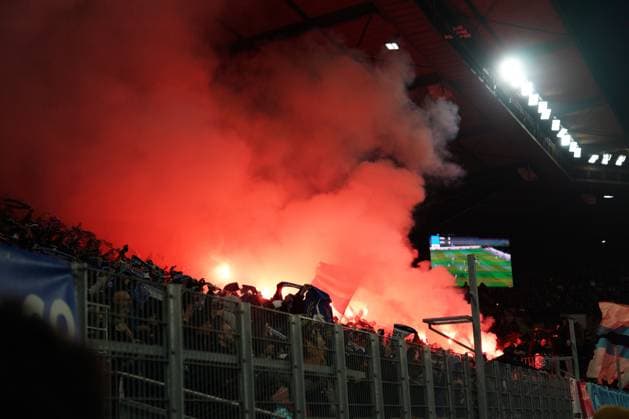 Strasbourg fans Strasbourg v Crystal Palace, UEFA Conference League, Group Stage, Football, Stade de la Meinau Strasbourg, Strasbourg, France - 27 Nov 2025Strasbourg Stade de la Meinau Strasbourg France EDITORIAL USE ONLY No use with unauthorised audio, video, data, fixture lists, club league logos or live services. Online in-match use limited to 120 images, no video emulation. No use in betting, games or single club league player publications.  Copyright: xDavexWinter Shutterstockx 15928086aw
