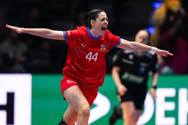 251127 Dominika Zachova of Czech Republic celebrates during the 2025 IHF Women™s World Championship, WM, Weltmeisterschaft handball match between Sweden and Czech Republic on November 27, 2025 in Stuttgart. Photo: Emma Wallskog BILDBYRAN COP 320 EW0591 handball handboll handball bbeng vm handball-vm handbolls-vm ihf handball world championship world handball championship 2025 world championship 2025 sverige sweden tjeckien czech republic dam jubel Copyright: EMMAxWALLSKOG BB251127EW036