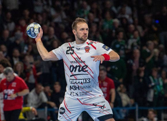 Handball, Herren, Saison 2025 2026, Champions League (Gruppe A, 9. Spieltag), Füchse Berlin - One Veszprem HC, Luka Cindric (Veszprem), 27.11.2025, Copyright: xSebastianxRäppold MatthiasxKochx