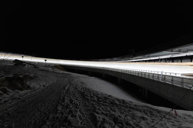 picture: Cortina Olympia Ice Track Eugenio Monti 27.11.2025 luge training Olympia Ice Track Eugenio Monti Sliding Centre Cortina d Ampezzo, Italy (ITA) photographer: FIL Michael Kristen *** picture Cortina Olympia Ice Track Eugenio Monti 27 11 2025 luge training Olympia Ice Track Eugenio Monti Sliding Center Cortina d Ampezzo, Italy ITA photographer FIL Michael Kristen