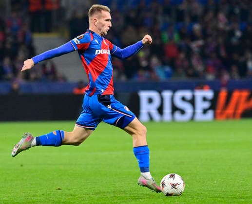 Amar Memic (Viktoria) in action during the Football Europa League, 5th round match: FC Viktoria Plzen vs SC Freiburg in Pilsen, Czech Republic, November 27, 2025. (CTKxPhoto MiroslavxChaloupka) CTKPhotoP2025112708268  CTKPhotoP2025112708268