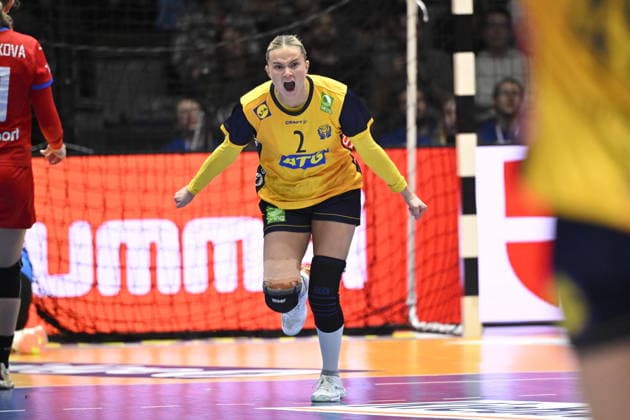 STUTTGART, GERMANY 20251127 Sweden s Clara Lerby during Thursday s group stage match in Group G of the Women s Handball World Championship, WM, Weltmeisterschaft between Sweden and the Czech Republic at the Porsche Arena in Stuttgart, Germany.