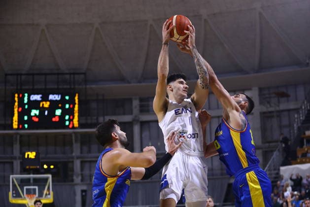 FIBA World Cup European Qualifiers - Greece vs Romania - Panagiotis Kalaitzakis of Greece in action during the FIBA World Cup European Qualifiers 1st round group B basketball match between Greece and Romania held at Nick Galis Hall, on November 27, 2025, in Thessaloniki, Greece. IMAGO ONE INCH PRODUCTIONS THESSALONIKI GREECE Copyright: xOnexInchxProductionsx 6753090