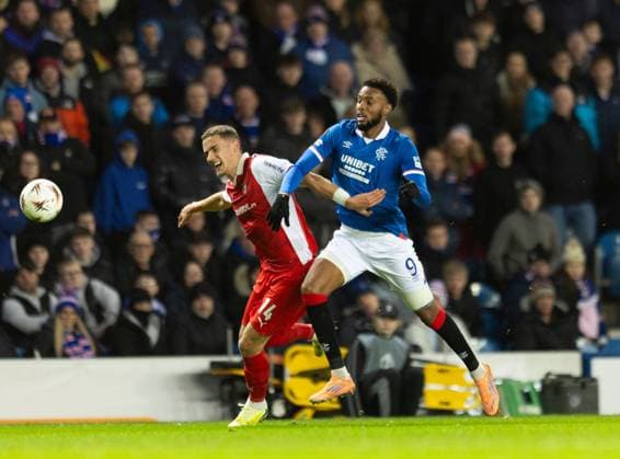 Youssef Chermiti of Rangers during UEFA Europa League league phase match at Ibrox Stadium, Glasgow. Rangers v S.C. Braga - UEFA Europa League - League Phase - Ibrox Stadium, Glasgow, Lanarkshire, Scotland, UK - 27 Nov 2025Glasgow Ibrox Stadium Lanarkshire, Scotland United Kingdom EDITORIAL USE ONLY  Copyright: xRangersxFC Shutterstockx 15955270i