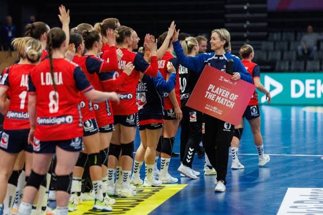 Katrine Lunde (Norwegen) wurde Spielerin des Spiels, Norwegen vs Suedkorea, Handball, IHF Handball Weltmeisterschaft der Frauen, 1. Spieltag, 27.11.2025 Norwegen vs Suedkorea, Handball, IHF Handball Weltmeisterschaft der Frauen, 1. Spieltag, 27.11.2025 Copyright: xEibner-Pressefoto AlexanderxNeisx EP_ANS