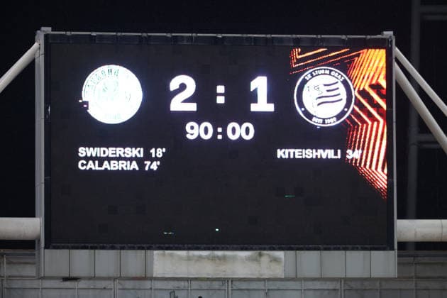 SOCCER - UEFA EL, Panathinaikos vs Sturm GRAZ,AUSTRIA,27.NOV.25 - SOCCER - UEFA Europa League, Panathinaikos Athen vs SK Sturm Graz. Image shows scoring board.  GEPAxpictures xChrisxBauer