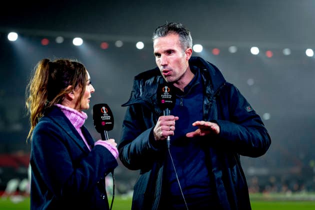 SC Feyenoord Rotterdam trainer Robin van Persie during the match SC Feyenoord Rotterdam vs Celtic FC at the Feyenoord stadium De Kuip for the Europa League - League phase - Matchday 5 season 2025-2026 in ROTTERDAM, Netherlands on 27 november 2025, (photo by Marcel van Dorst EYE4images DeFodi Images)