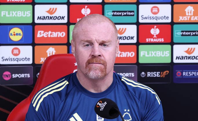 Nottingham Forest v Malmo FF Europa League 27 11 2025. Sean Dyche head coach of Nottingham Forest speaks to the media after the Europa League match between Nottingham Forest and Malmo FF at the City Ground, Nottingham, England on 27 November 2025. Editorial use only , Copyright: xJezxTighex PSI-23286-0100
