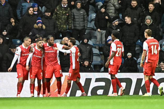 Rangers v S.C. Braga UEFA Europa League Gabri Martinez of S.C. Braga scores a goal and celebrates his goal with teammates during the UEFA Europa League match at Ibrox Stadium, Glasgow UK Newspapers OUT Copyright: xJamiexJohnstonx FIL-22559-0195