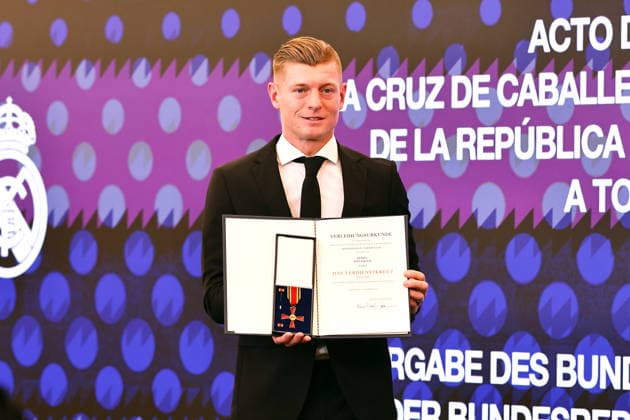 Toni Kroos (Real), NOVEMBER 27, 2025 - Football Soccer : Toni Kroos at the presentation ceremony for the Order of Merit of the Federal Republic of Germany at the Estadio Santiago Bernabeu in Madrid, Spain. Noxthirdxpartyxsales  aflo_311748871