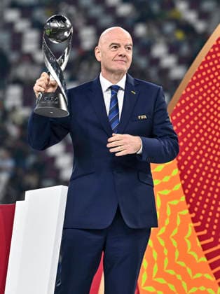 PORTUGAL vs AUSTRIA : FIFA U-17 WORLD CUP QATAR 2025 FINAL Gianni Infantino, FIFA President looks on during award ceremony after the FIFA U-17 World Cup Qatar 2025 final match between Portugal and Austria at Khalifa International Stadium in Doha, Qatar, on November 27, 2025. DOHA Qatar Copyright: xNOUSHADxTHEKKAYILx