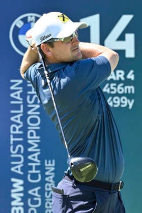 28th November 2025; Royal Queensland Golf Club, Brisbane, Queensland, Australia; BMW Australian PGA, Golf Herren Championship Golf, Round Two; Bernd Wiesberger of Austria follows through after his tee shot  NigelxOwen