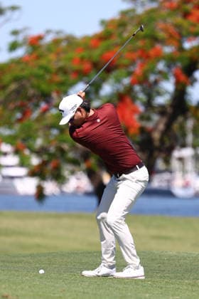 GOLF AUSTRALIAN PGA, Golf Herren Australia s Min Woo Lee in action during the 2nd Round of the Australian PGA Championship at Royal Queensland Golf Club in Brisbane, Friday, November 28, 2025. ( NO ARCHIVING, EDITORIAL USE ONLY BRISBANE QUEENSLAND AUSTRALIA  Copyright: xx 20251128190510169665