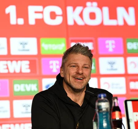 28.11.2025, xophax, Fussball 1.Bundesliga Saison 2025 2026 1.FC Köln Pressekonferenz Trainer Lukas Kwasniok ( 1.FC Köln ) Köln