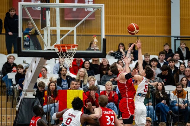 Denmark v Spain, FIBA World Cup 2027 European Qualifiers, Farum, Denmark Farum, Denmark. 27th, November 2025. Great Osobor (0) of Spain seen during the FIBA World Cup 2027 European qualifier between Denmark and Spain at Farum Arena in Farum.  Copyright: xGonzalesxPhoto TobiasxJorgensenx